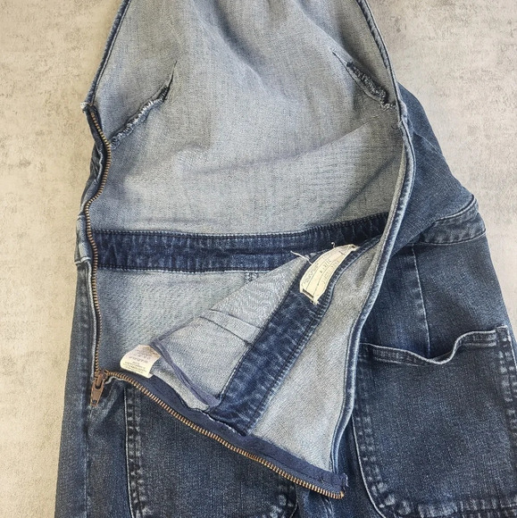 Free People Denim Halterneck Jumpsuit Jumper Overalls Bohemian Boho Jeans - Picture 8 of 16